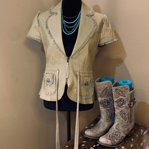 Lane Tan Leather Studded Gabbie Boots - Picture 5 of 5